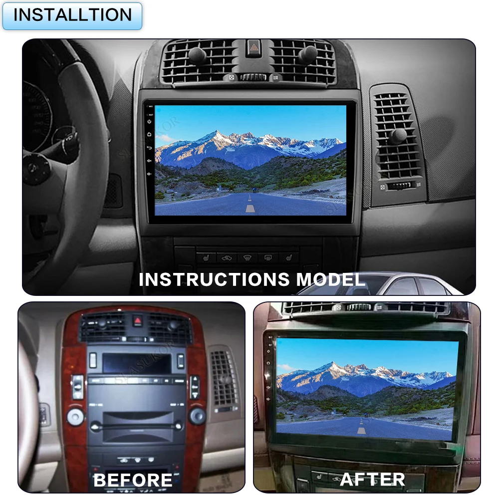 Фото 10-дюймовый автомобильный радиоприемник для Cadillac CTS CTS-V SRX 2003-2009, панель Android, проводная втулка, рамка приборной панели, оригинальные аксессуары №2
