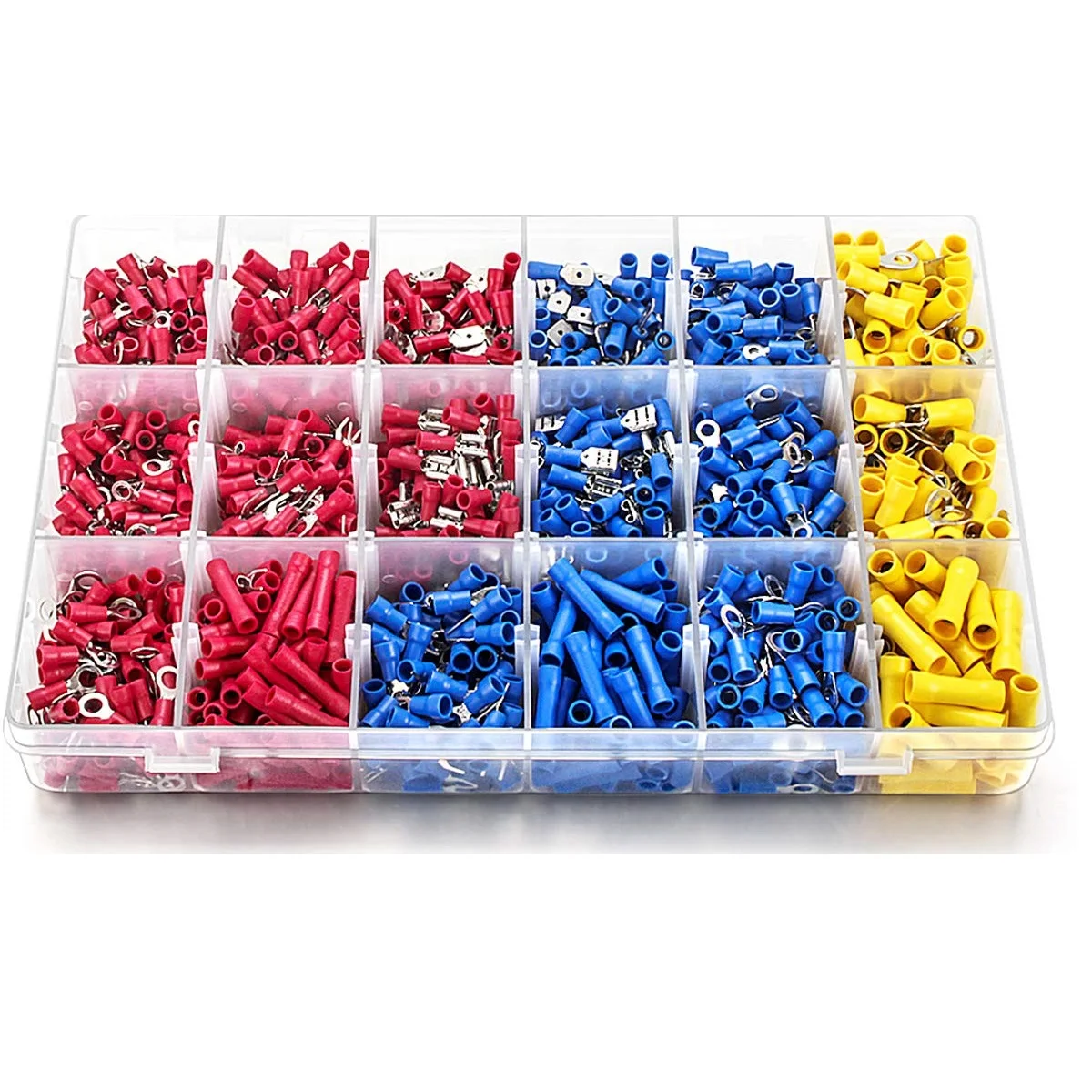 Набор обжимных клемм в ассортименте 1200 шт. изолированный Кабельный соединитель