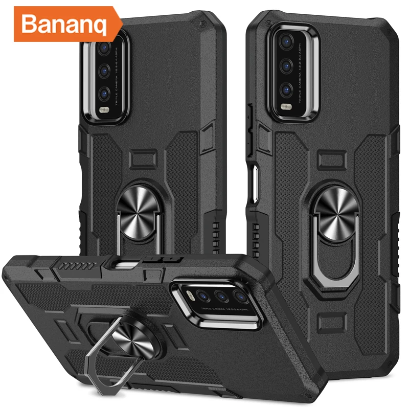 

Bananq Shockproof Armor Case For VIVO Y5 2020 Y11 2019 Y1S Y12 Y12A Y15 Y16 Y17 Y20 Y20S Y20I Y21 Y21S Y22 4G Stand Cover