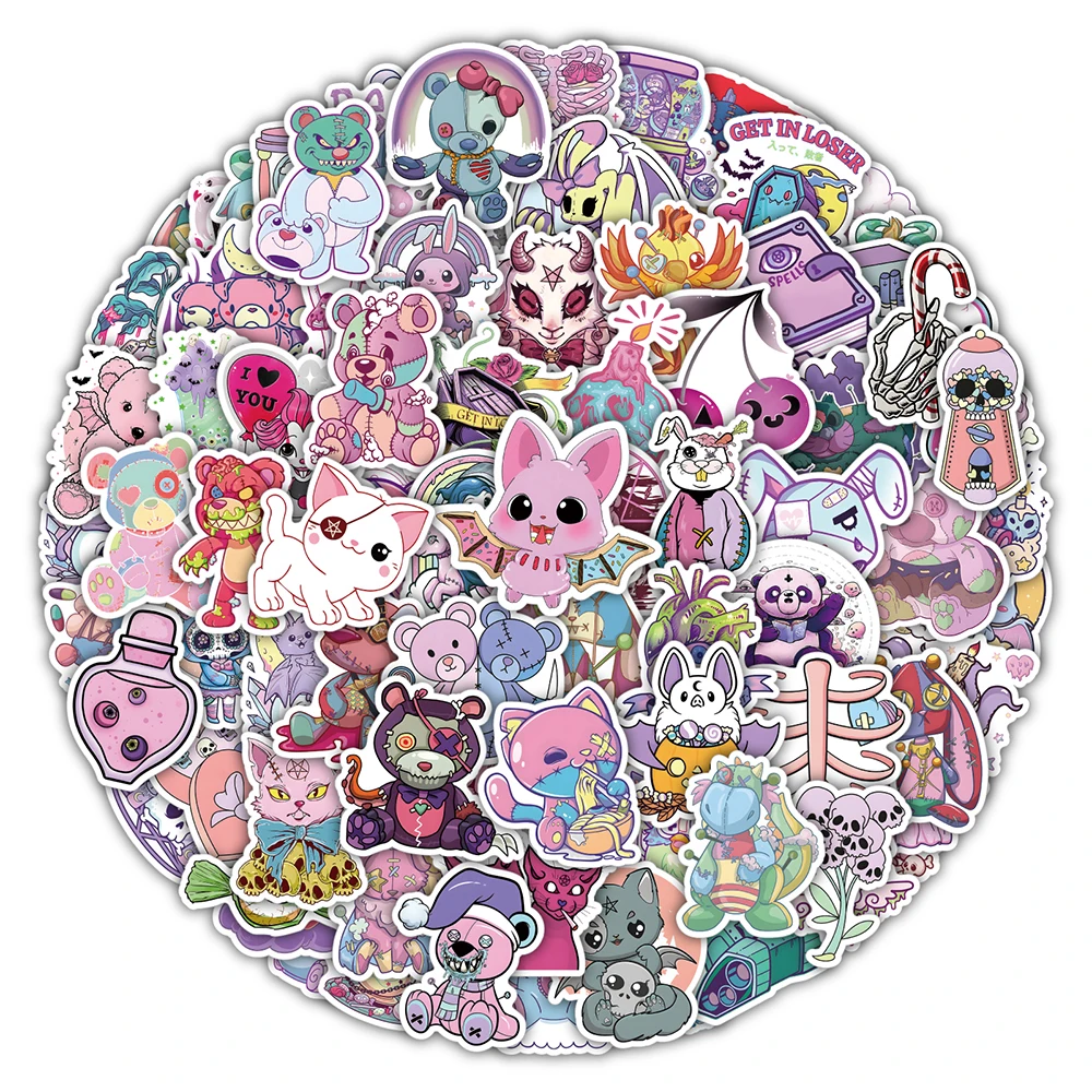 10/30/50/100PCS Cute Halloween Gothic Cartoon Stickers Fridge Guitar Laptop Motorcycle Luggage Skateboard Funny Decal Sticker