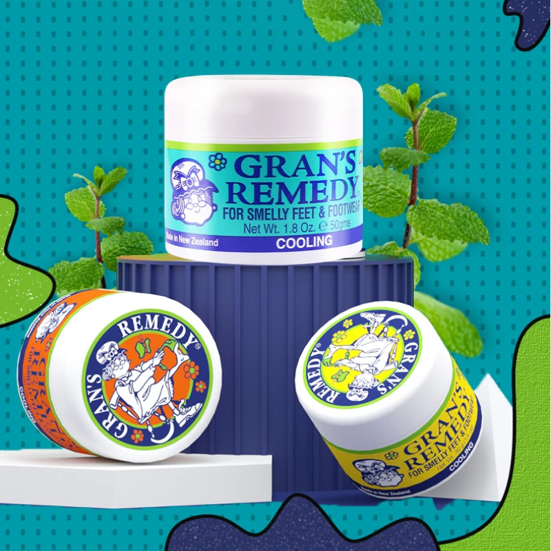 (Оригинальный, охлаждающий и ароматизированный) порошок для ног Grans от неприятного запаха на ногах и обуви 50 г дезодорирующий и антиперспирантный