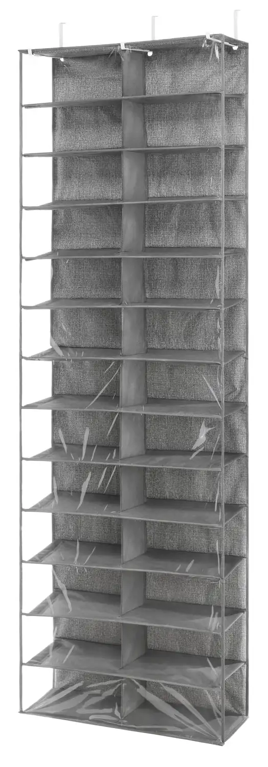 

Free Shipping Modern and Contemporary 6283-4457 6" x 22" x 63" Gray over The Door Shoe Shelves