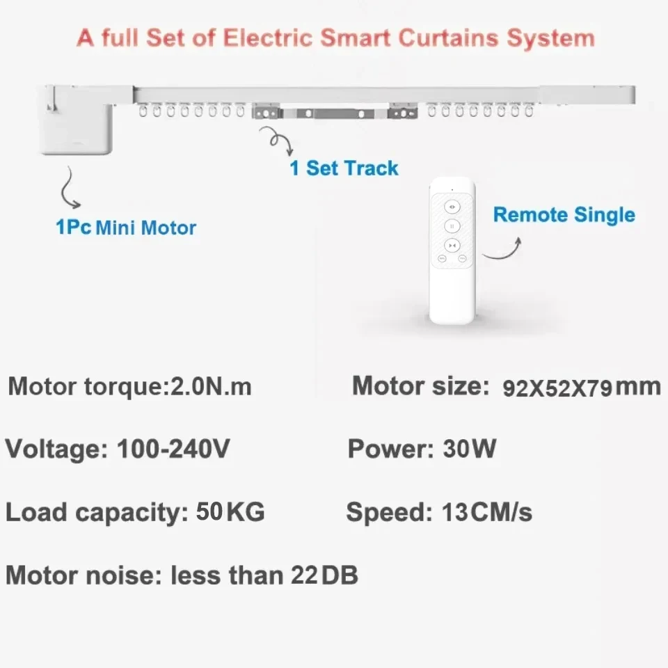 Умный мини-мотор для штор Tuya Zigbee, электрическая автоматическая система для штор, рельс-карниз, поддержка Alexa, Alice, Google Assistant, Smartlife (art.: 3920da5d2896d) - 3920da5d2896d