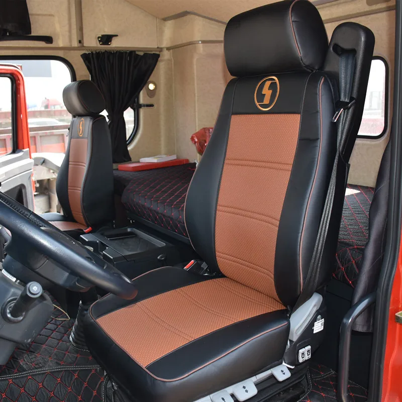 

Чехлы на 1 + 1 сиденья, специально для Shacman X3000, терминал, прицеп, грузовой трактор, самосвал, искусственная кожа