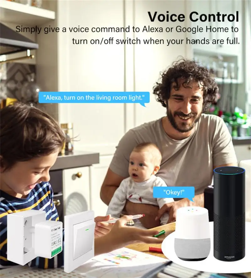 Мини-умный переключатель Tuya Wi-Fi/Zigbee 16A 1/2/3/4 Gang Поддержка двустороннего управления