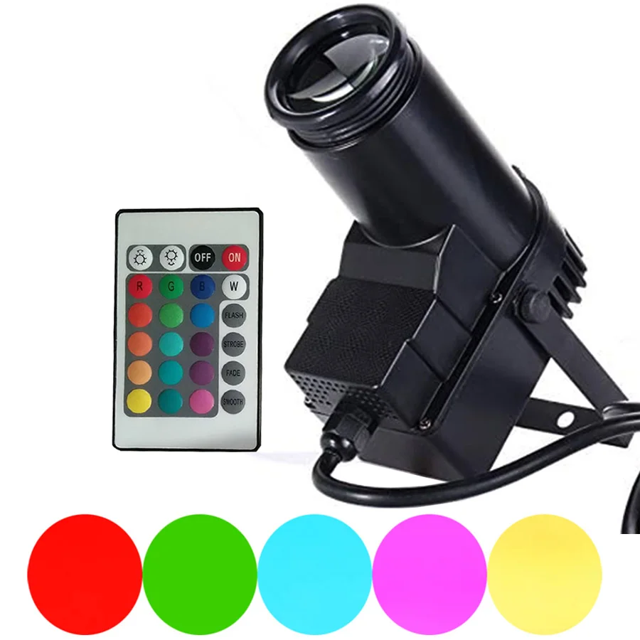

Светодиодный точечный светильник 10 Вт RGB KTV Bar Pinspot, сценическое освещение для помещений, диско, зеркальный шар светильник для дома, свадьбы, в...