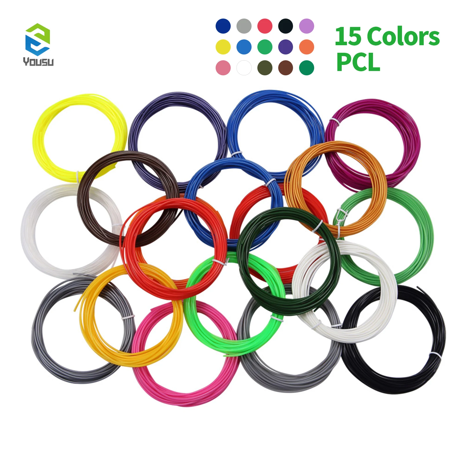 

2022 In Colorful 3D Printing Materials For 3D Pen 50M 75M PLA PCL Filament 1.75mm 3D Printer Filament