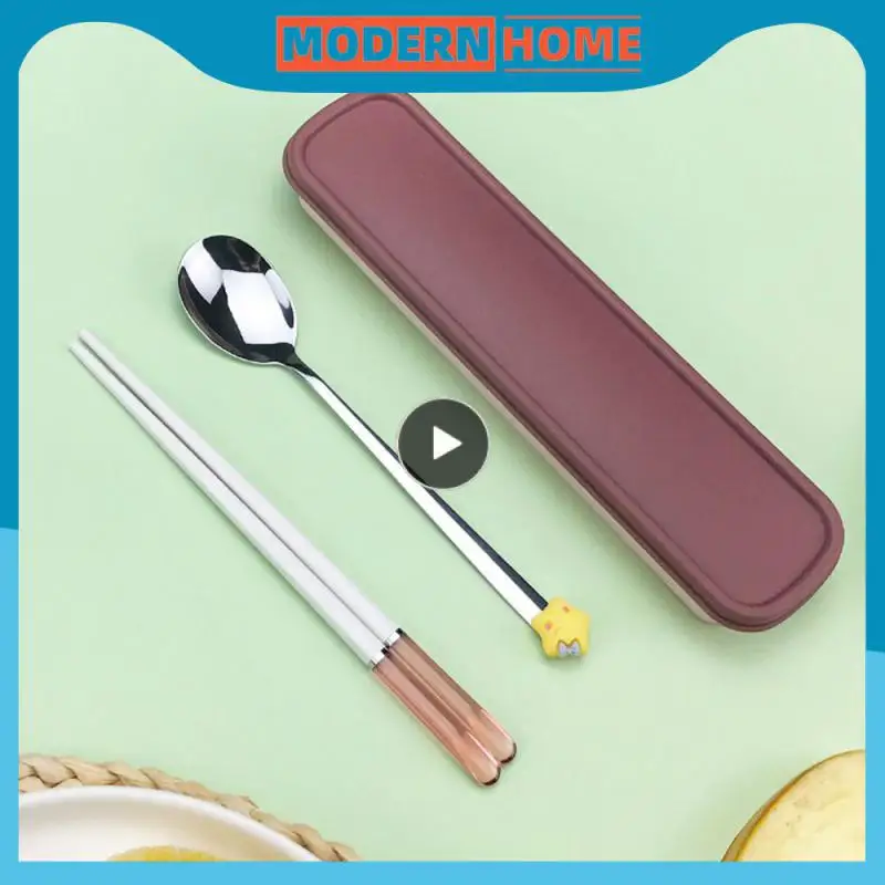 

Convenient Portable Cutlery High Quality Stainless Steel Reusable Cutlery Set With Storage Box Durable And Reusable Chopsticks