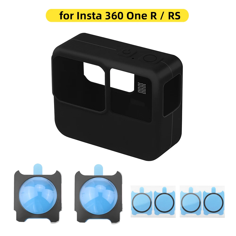 

Silicone Case for Insta 360 One R / RS Dust-Proof Protector Lens Guard Protective Case Skin Cover Action Camera Accessory