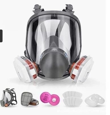 

2PCS Anti-Fog Full Face Respirator Gas Mask Industrial Painting Spraying Respirator Safety Work Filter Formaldehyde Protection