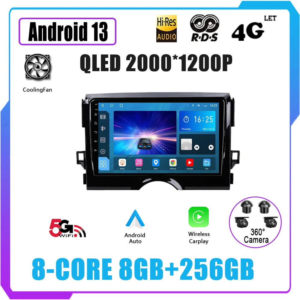 

Android 13 360 Camera Autoradio Carplay For TOYOTA REIZ Mark X 2009 - 2019 Multimedia Video Player Car Navigation GPS No 2Din
