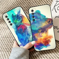 watercolor dog wolf lion animal phone case for huawei p40 p30 p20 p10 lite honor 9 10 20 pro 7x 8x 9x prime p smart z 2021 back
