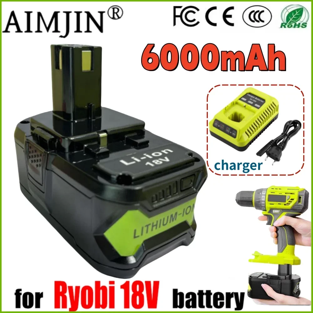 Литий-ионная аккумуляторная батарея для Ryobi 18 В 6000 мАч