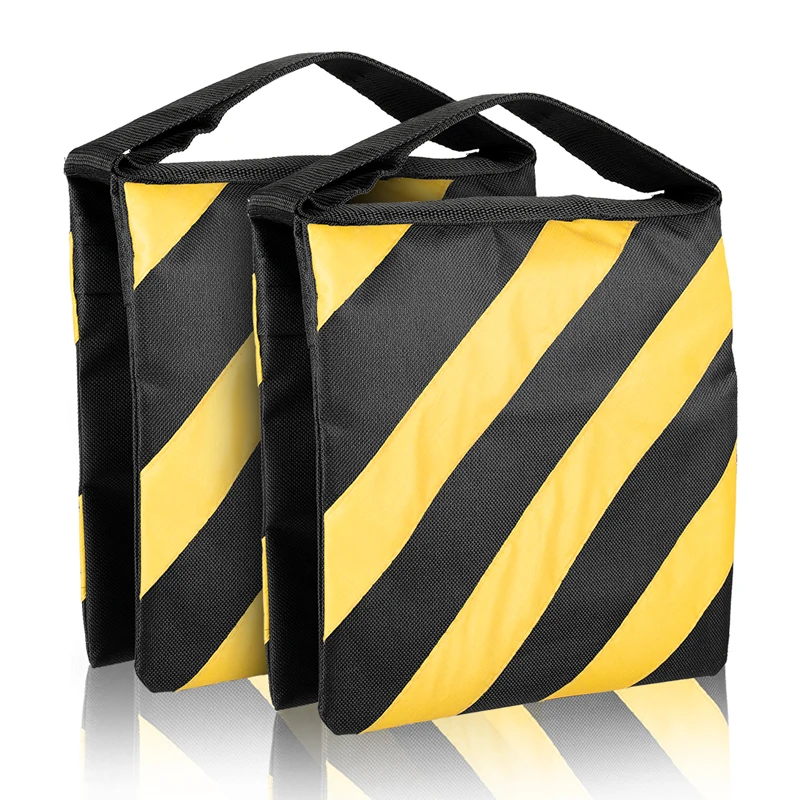 

Photography Tripod Sandbag Yellow and Black Multi-function Zipper Color Stripes Balance Weight For Metal Magic Legs Light Stand