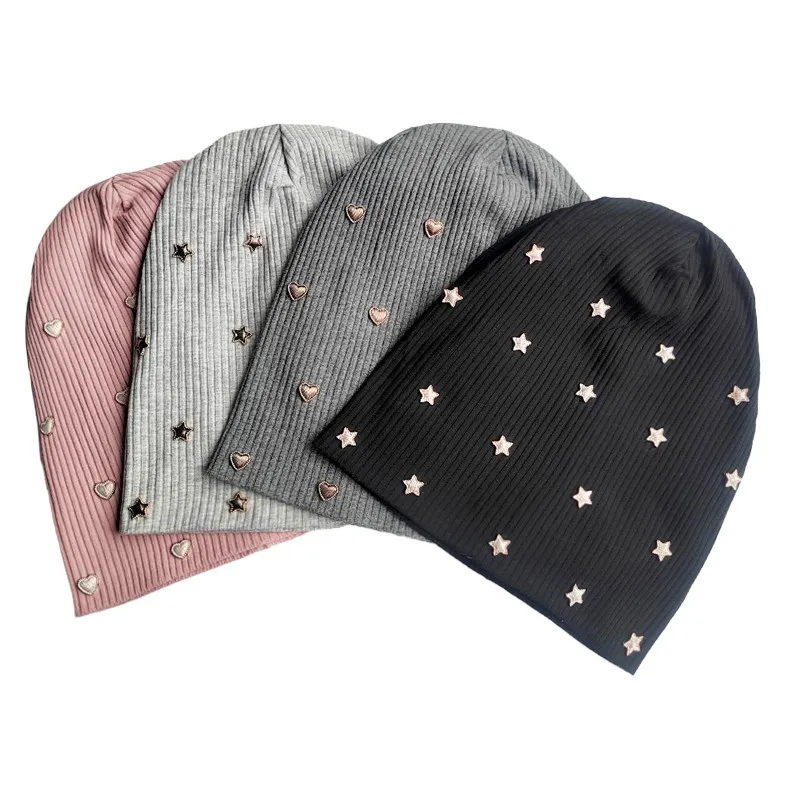 Женские однотонные аксессуары в форме сердца облегающие шапки рубчик модные
