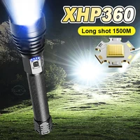 new upgraded super xhp360 poweful flashlight led torch light high power flash light rechargeable portable outdoor led lanterns