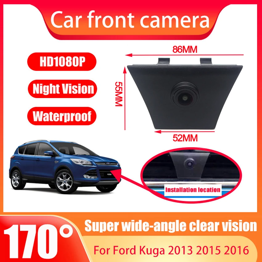 

AHD Full HD Водонепроницаемая камера 1080P рыбий глаз CCD для парковки с положительным логотипом на 170 градусов для Ford Kuga 2013 2015 2016