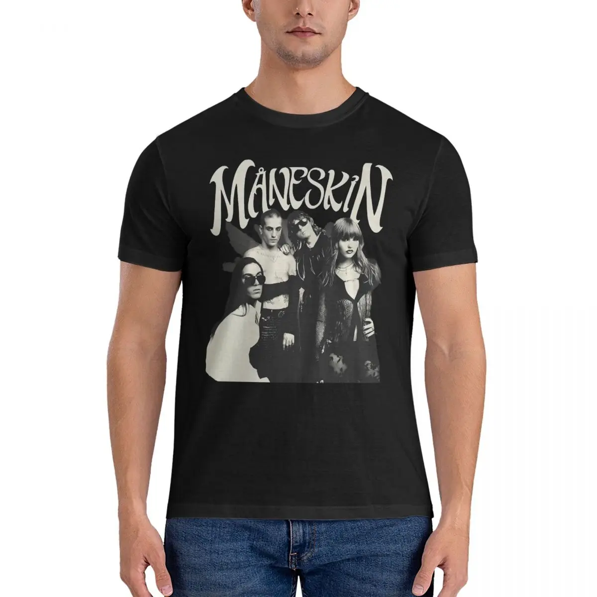 Мужская футболка из натурального хлопка с круглым вырезом и коротким рукавом