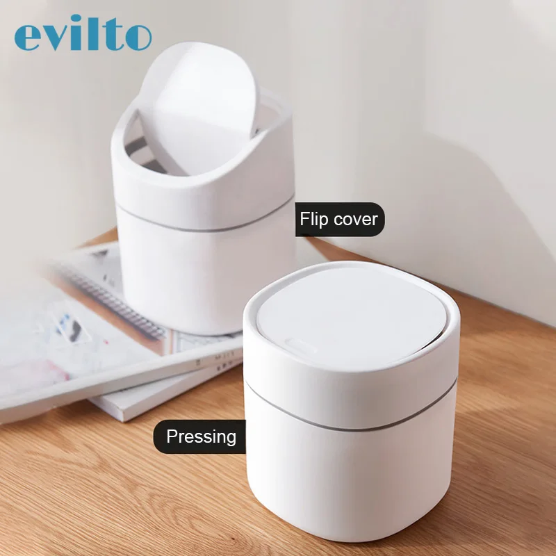 Cute Desktop Waste Bin Household Table  Sundries Plastic Office Supplies Trash Can Mini Sitting Room Toilet Dustbin Barrel Box