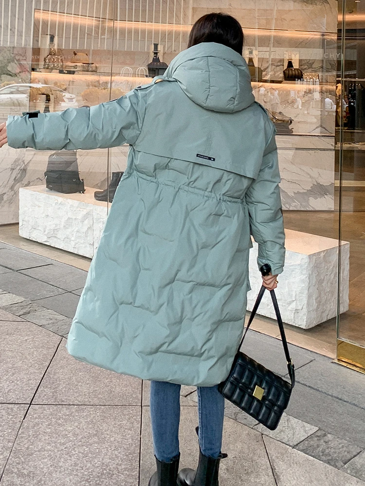 Vielleicht New Parkas Women 2022 Winter Long Jacket Coat Hooded Female Thick Warm Cotton Padded Jacket Casual Female Outwear