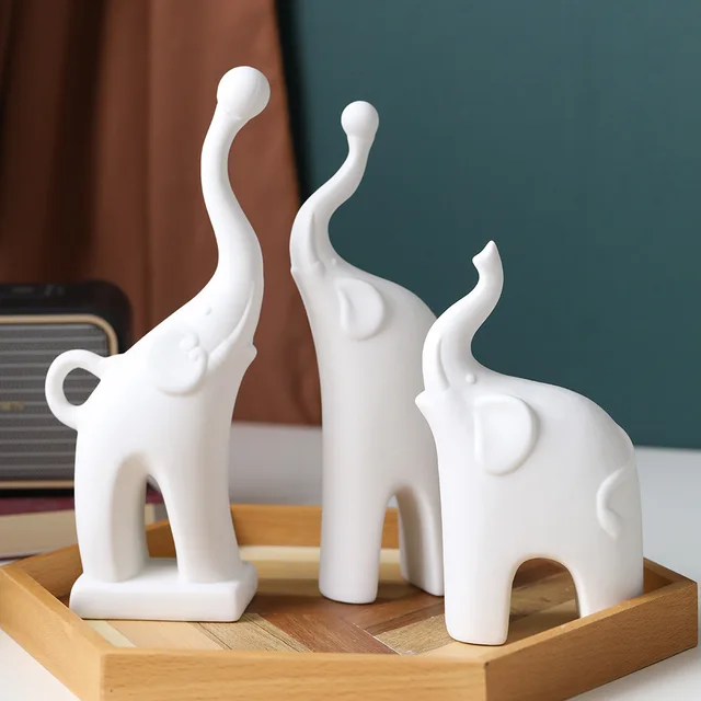 Christmas Decorations For Home 2022 Ceramic Elephant Aesthetic Room Decor Animal Figurine Ornaments Home Decor Christmas Present 1