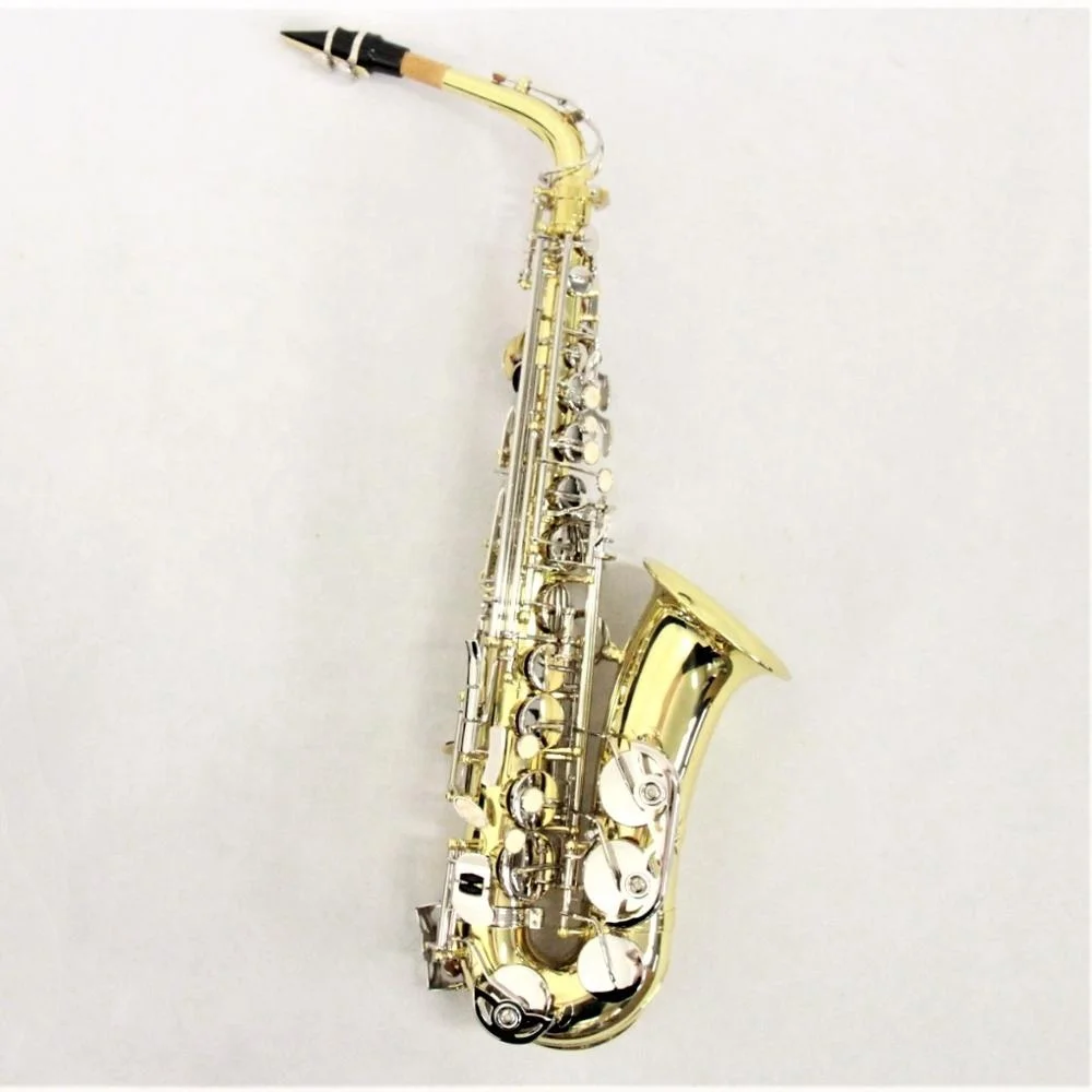 

Saxophone instrument for sale good price saxophone alto gold lacquered body nickel plated keys alto saxophone