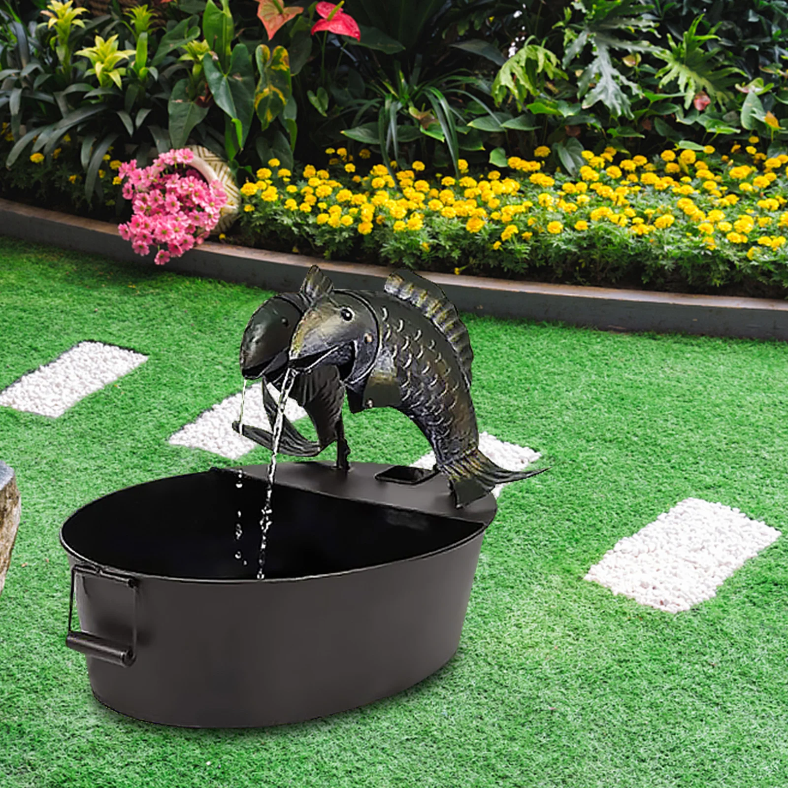 

Декоративные украшения из смолы для двора, аксессуары для украшения сада с микро-обзором в виде рыбы, дятла