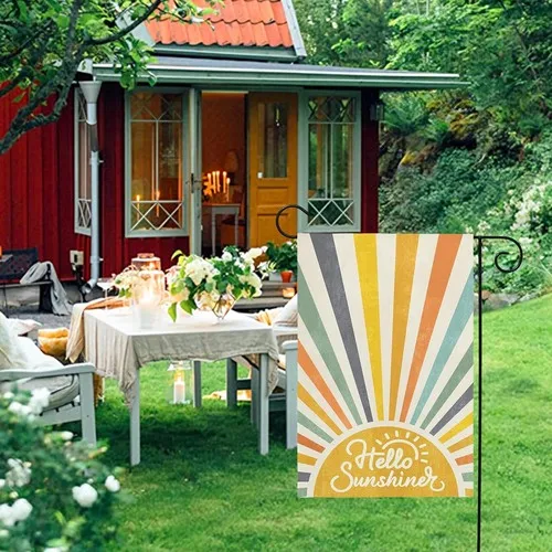 Фото Летний садовый флаг Double Standerd Welcome Hello Sunshine Garden Flags, 12x18 XXQ №5