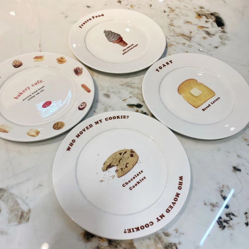 

Korean-StyleinsBread Can Be Praised French Dessert Ceramic PlatebreadDesign Dinner Plates for Bread Lovers