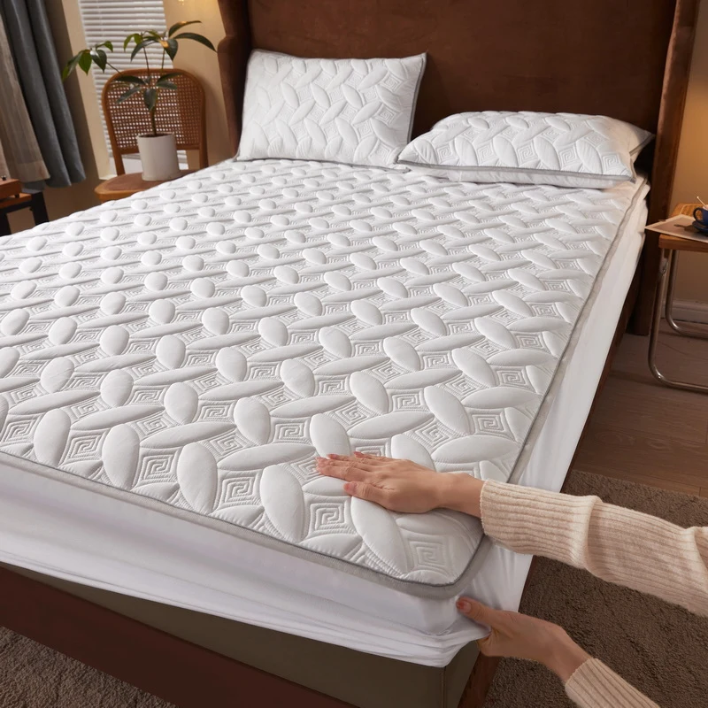 

ZHENXISHUSHIMOXI Textile Mattress Cover Modern Washable Plain Bed Covers Breathable Quilted King Mattress Protector Elastic 2023