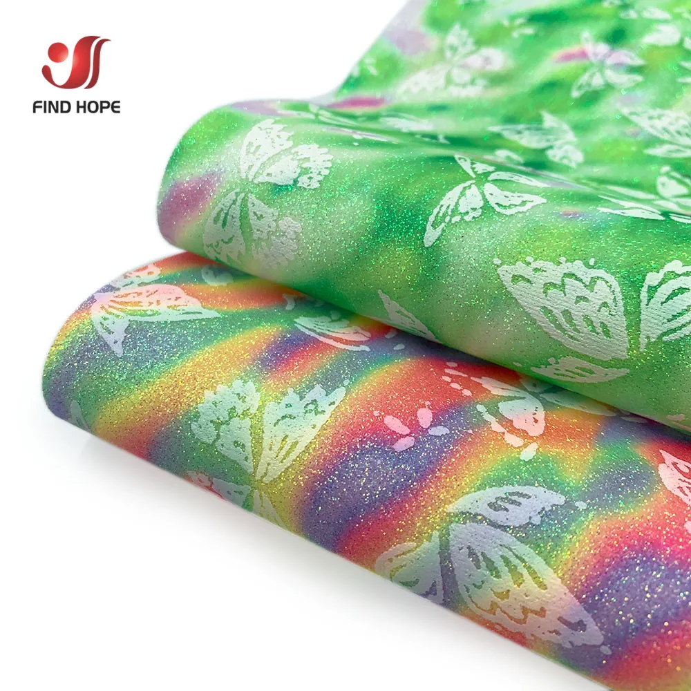 Радужная Блестящая Искусственная Кожа Размера А4 Сверкающая Ткань В Форме