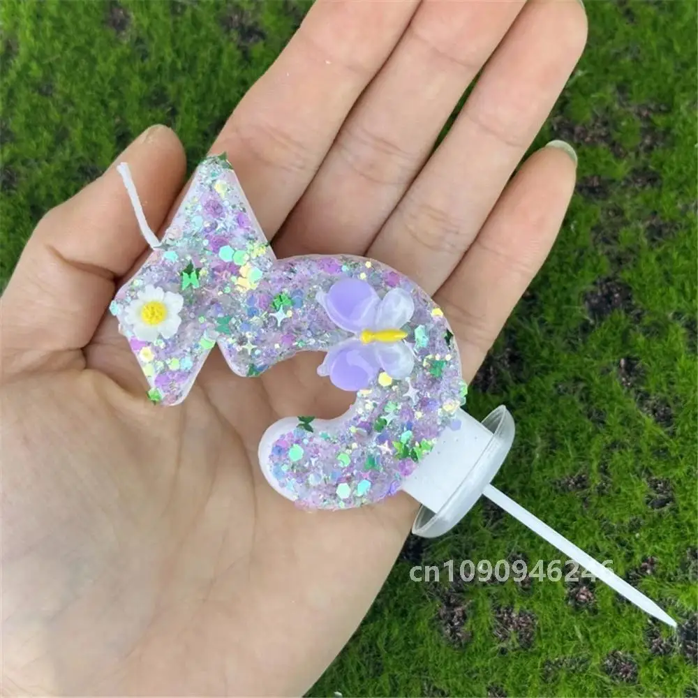 Украшения для торта с днем рождения свечи номерами красочные цветочные