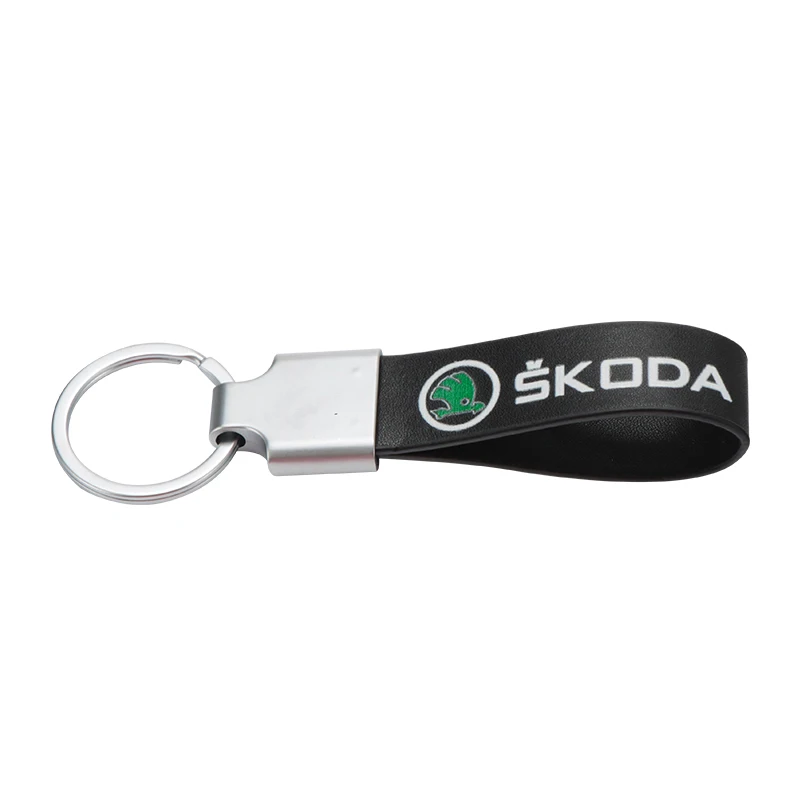 

3D Metal leather Car Styling Emblem Keychain Key Chain Rings For Skoda Octavia Kodiaq Fabia Rapid Superb a 5 a 7 2 Kamiq