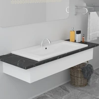 built in bathroom wash basin ceramic bowl sinks bathrooms decoration white 91x39 5x18 5 cm