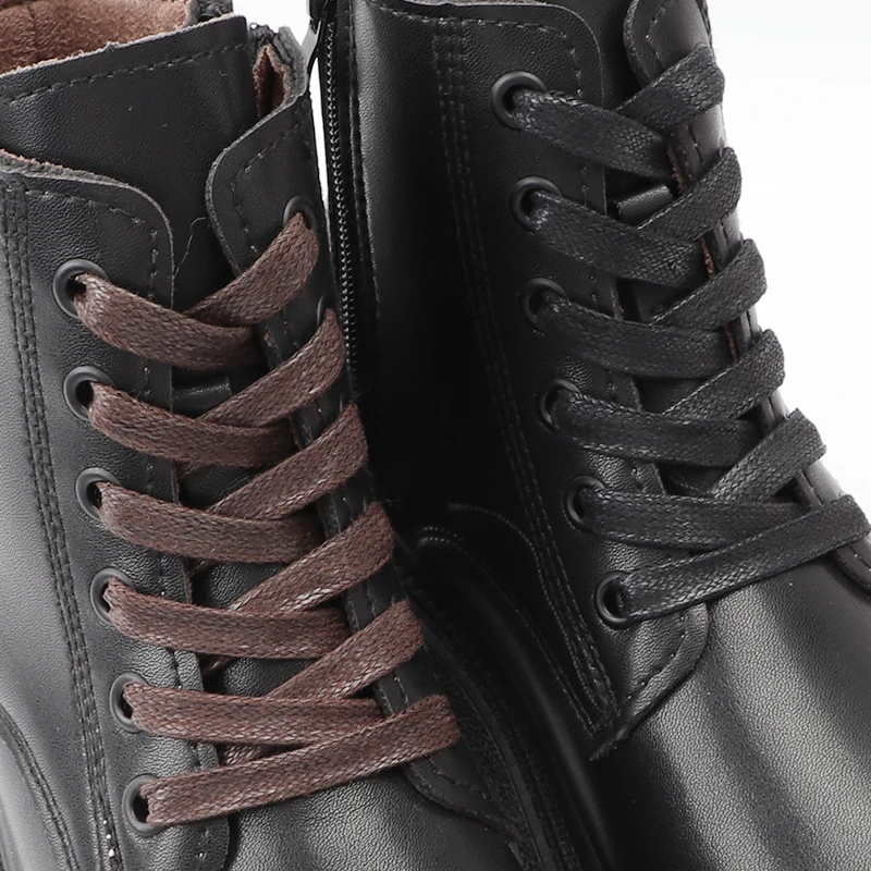 Waterproof Leather Shoelace Cotton Waxed Shoelaces Flat Shoe laces Oxford Boots Laces for Shoes Widening 0.8cm 70/90/120/150cm