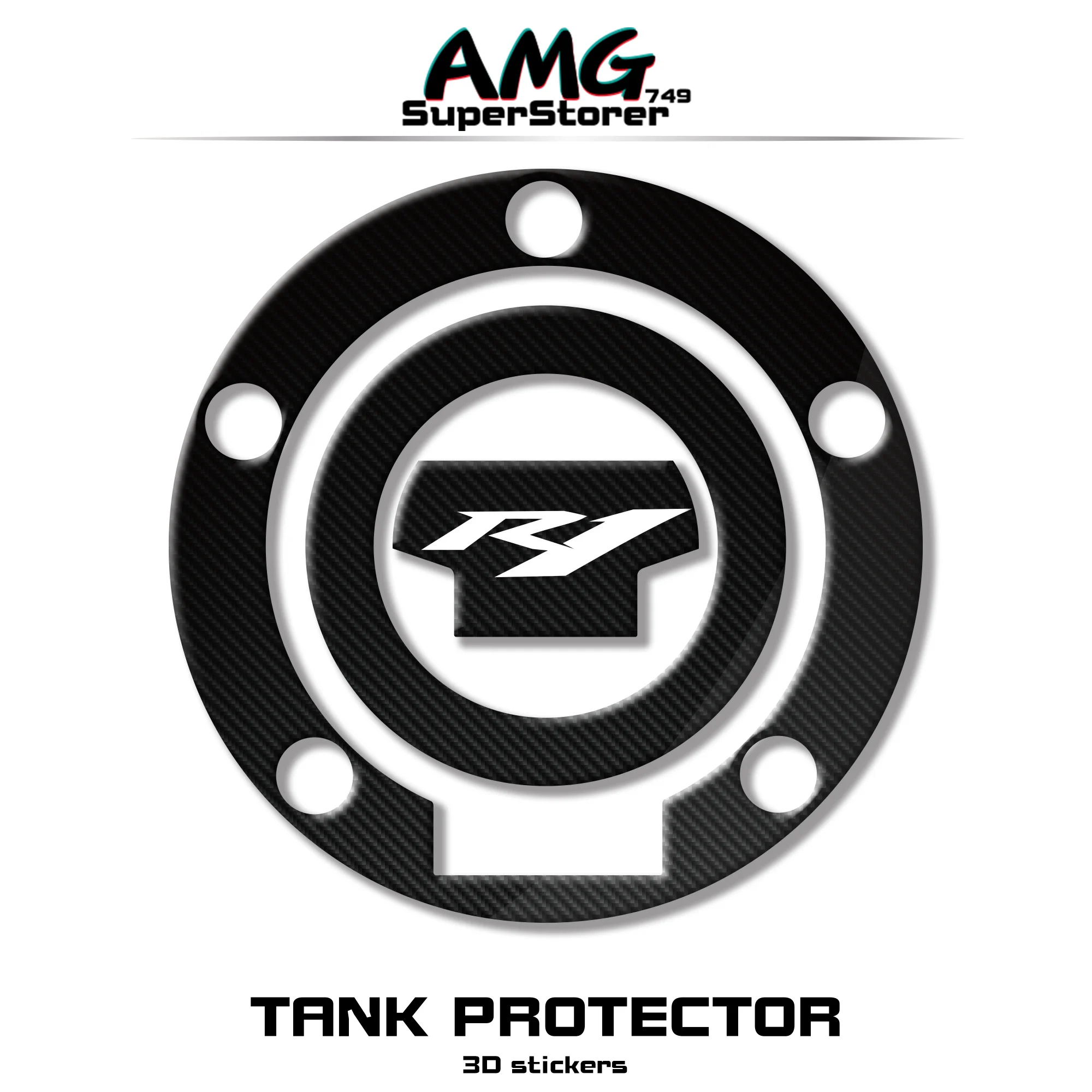 

3D Carbon Fiber Tank Gas Cap Pad Filler Cover Sticker Decals For YAMAHA YZF-R1 R6 FZ-1 FJR1300 FZ6 FZ8 FZ1 XJ6 FZ8-N FZ6N FZ09