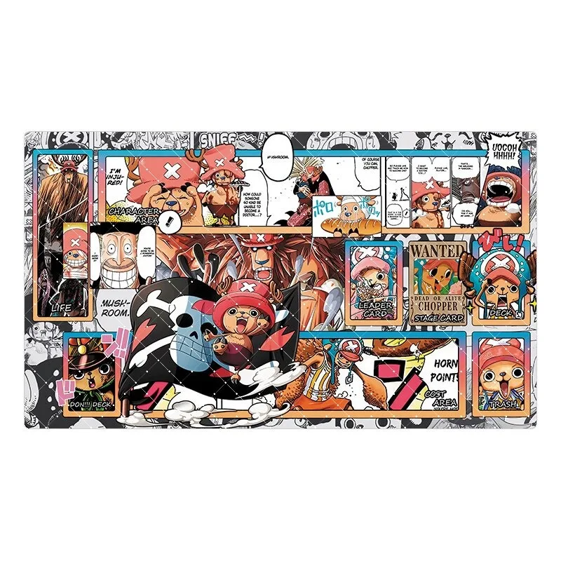 Фото Игровой коврик для карточных игр One Piece Shanks Perona, 600x350 мм, 2 мм, с прошитыми краями, OPCG, Тони Чоппер, резиновый, для настольных игр, подарок №5