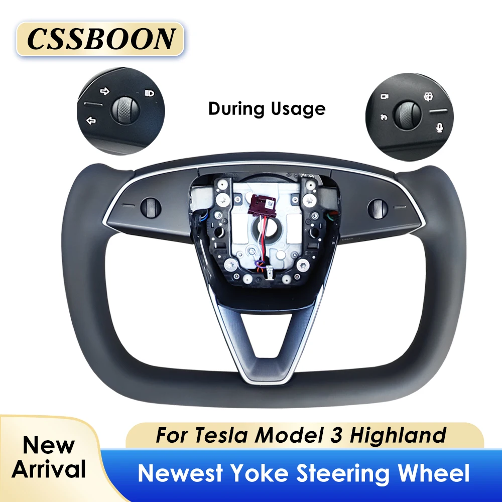 CSSBOON Yoke рулевое колесо для Tesla Model 3 Highland 2024 аксессуары гоночный стиль ручка 350 мм 370