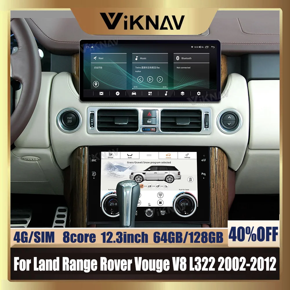 

Android 10 Car Radio AC Panel LCD Multimedia Player With Air Condition Board For Land Range Rover Vogue V8 L322 2002-2012