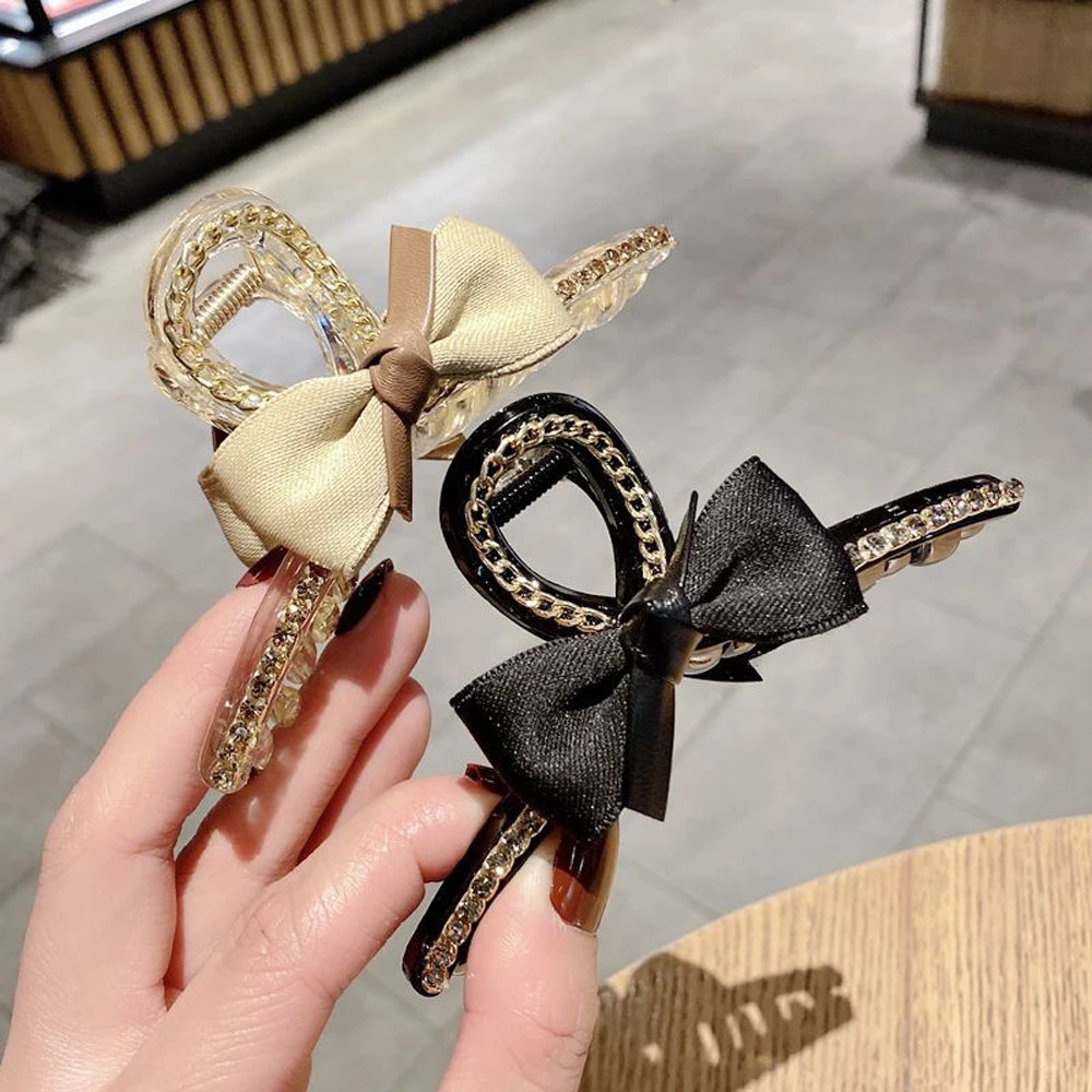

Elegant Fashion Wash Face Girls Hair Clips Geometric Bow Hair Crabs Acrylic Hair Claws Ponytail Holder Clamp Clip Crab