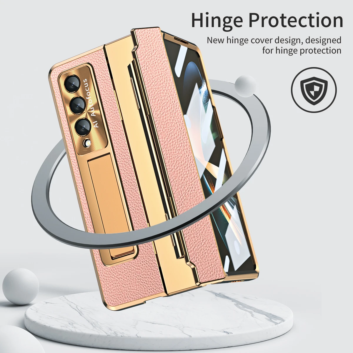 Suitable for Samsung Z fold5 phone case folding screen case film integrated hinge anti drop fold3 fold4 protective case