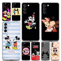 clear phone case for samsung s9 s10 s10e s20 s21 s22 plus lite ultra fe 4g 5g soft silicone case cover mickey cute minnie mouse