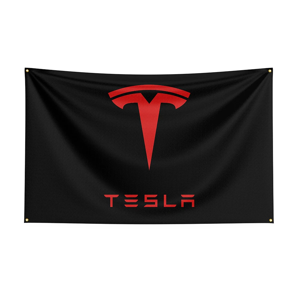 

3x5 Teslas Flag Polyester Printed Racing Car Banner For Decor 1
