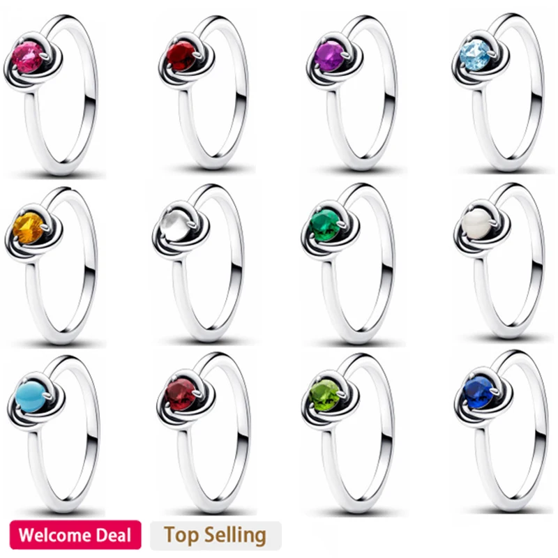 

2023 New High Quality 925 Sterling Silver Original Women's December Collection Versatile Fashion Ring DIY Charm Jewelry Gift