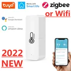 Датчик температуры и влажности Tuya Wi-Fi Zigbee, комнатный гигрометр-контроллер для умного дома, приложение для мониторинга для Alexa Google Home