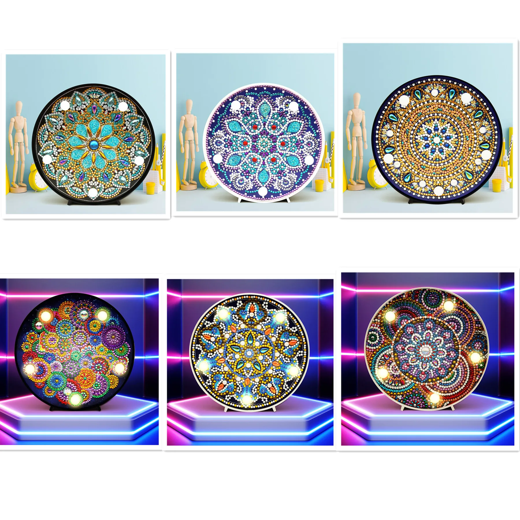 

Алмазная живопись «сделай сам», светодиодная лампа, Рождественская специальная форма, Алмазная мозаика для спальни, вышивка крестиком, алм...