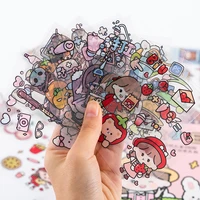 20 pcs kawaii stickers cute girl cartoon pattern pet sticker album diy diary sticker scrapbook decoration stationery stickers