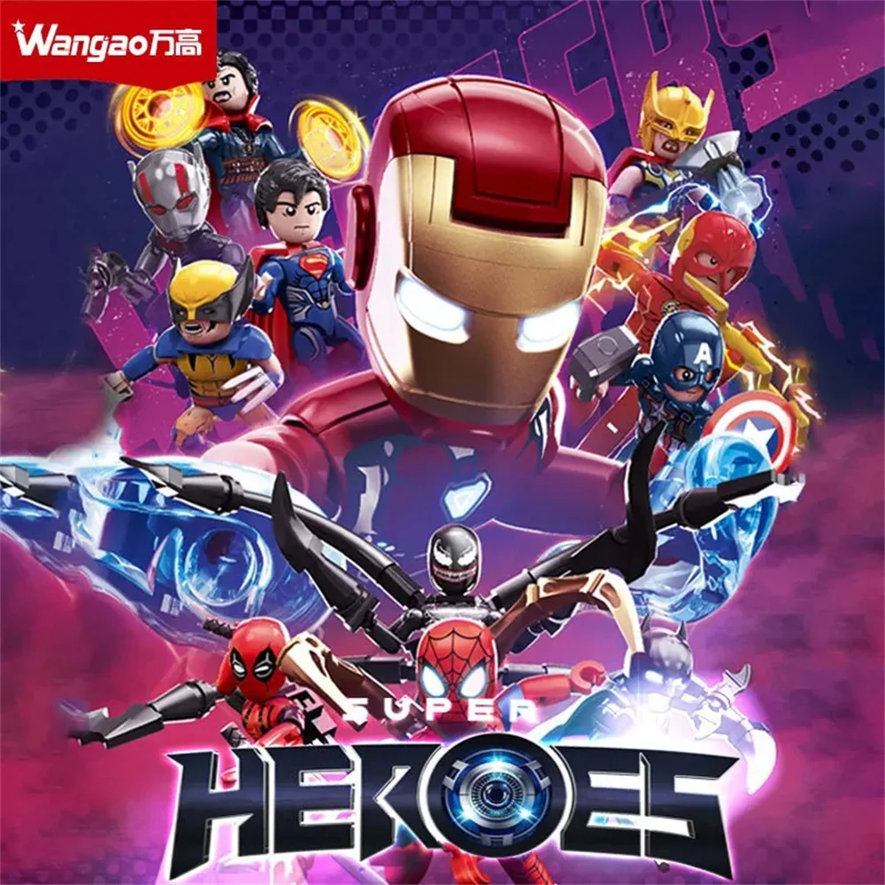 Строительный блок Marvel Мстители слепая коробка Человек-паук Дэдпул и Росомаха