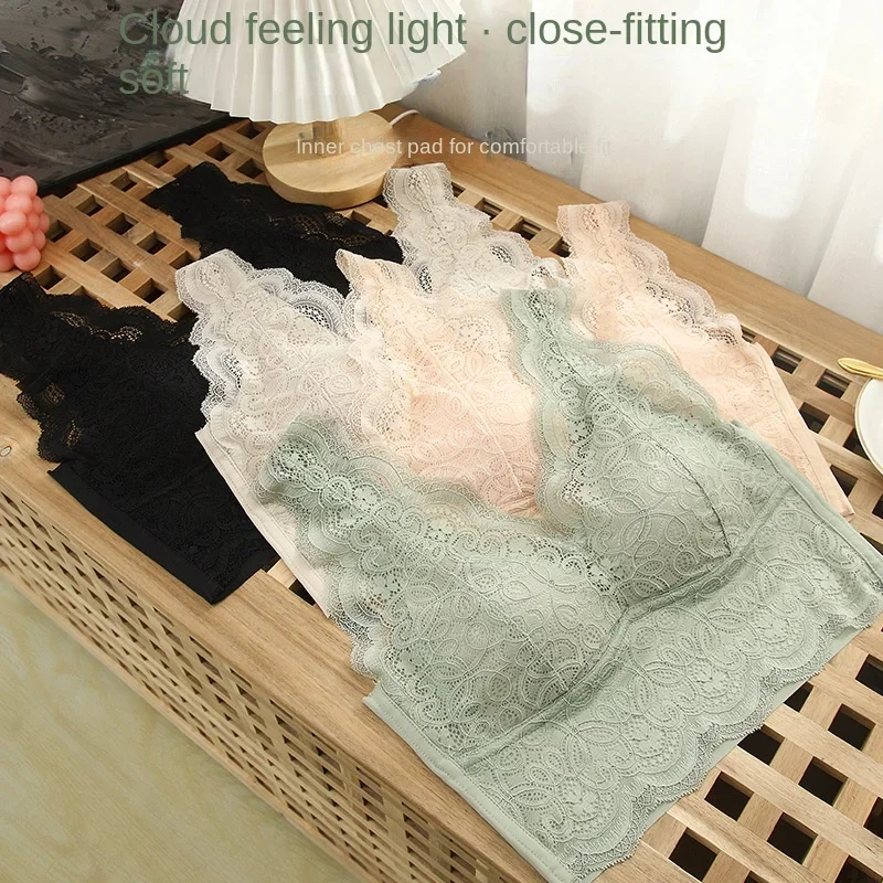 

Женские кружевные бюстгальтеры без косточек с вышивкой и бантом