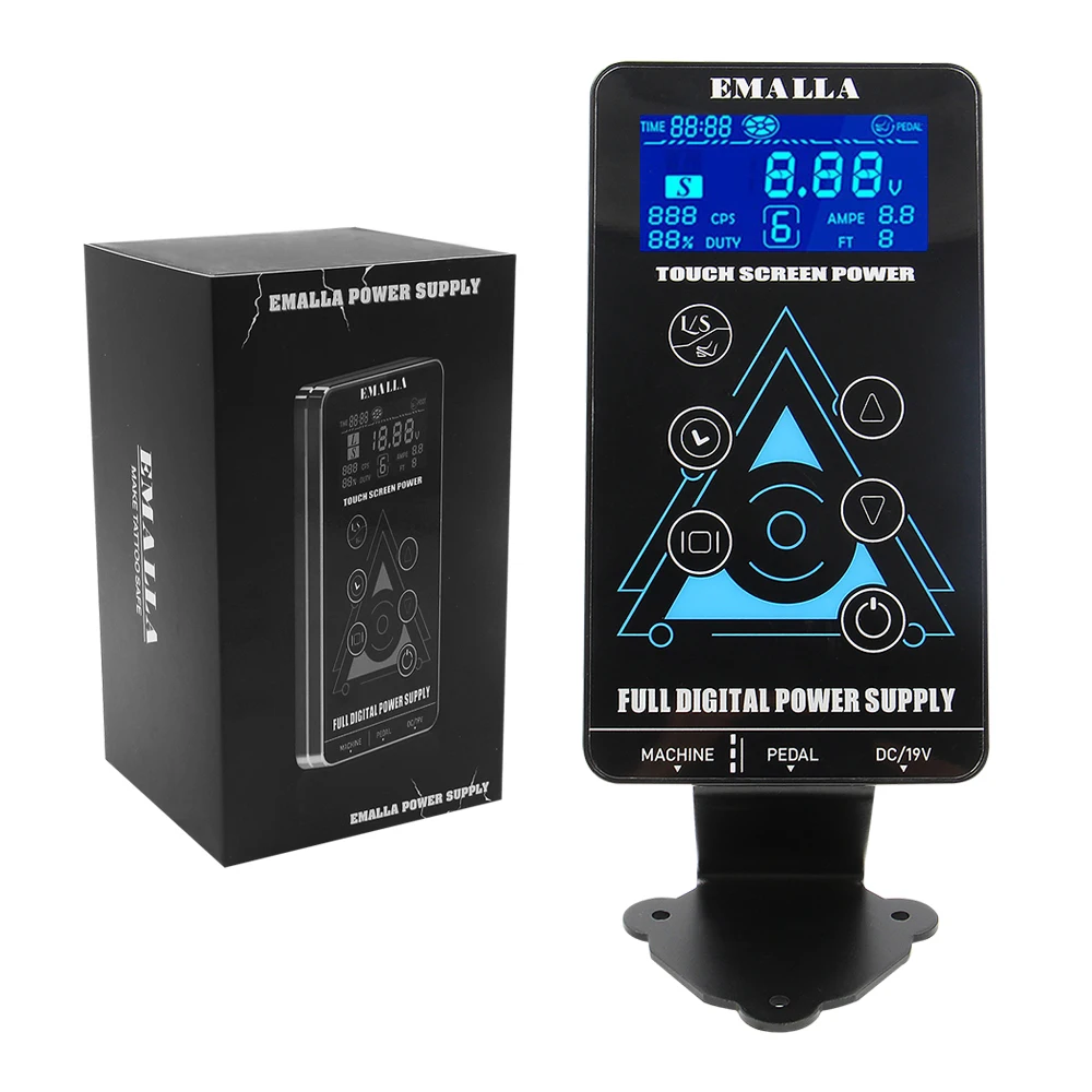 EMALLA Tattoo Power Supply UPGRADE Touch Screen Intelligent Digital LCD Makeup Dual Tattoo Power Supply